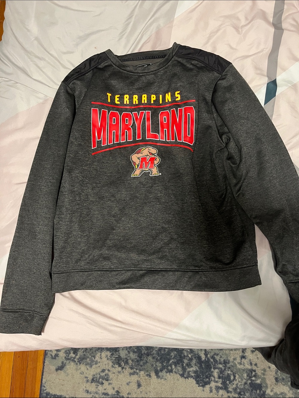University of Maryland Terrapins Crewneck Sweatshirt with Accent Back